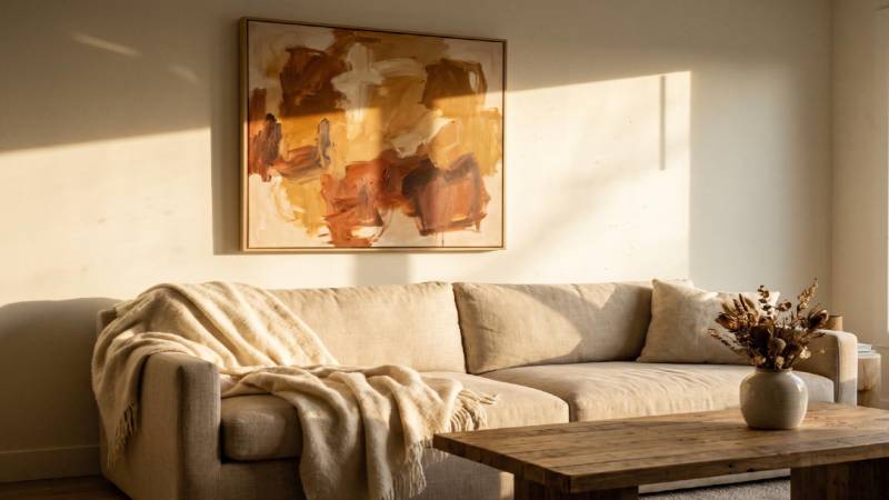 How to Choose and Hang Large Wall Art in Your Living Room (2026 Sizing, Style & Placement Guide)